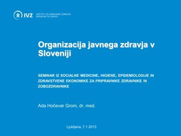 Organizacija javnega zdravja v Sloveniji - IVZ RS