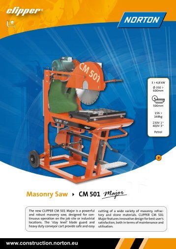 Masonry Saw CM 501 - Norton Construction Products