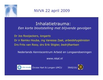 Inhalatietrauma: - Nederlandse Vereniging voor ArbeidshygiÃ«ne