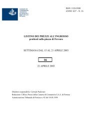 praticati sulla piazza di Ferrara SETTIMANA DAL 15 AL 21 APRILE ...