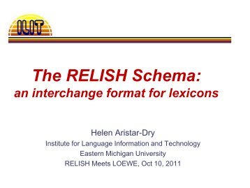 The RELISH Schema