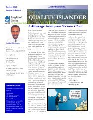 QUALITY ISLANDER - ASQ Long Island Section