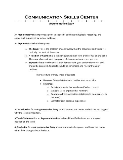 how to write an argumentative essay thesis statement