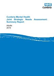 Cumbria Mental Health Joint Strategic Needs ... - NHS Cumbria