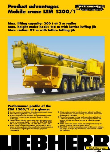 Product advantages Mobile crane LTM 1300/1 - Passion-Liebherr