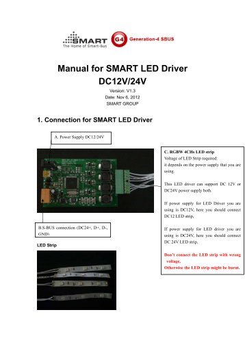 Manual for LED Driver DC 12,24V - Smart-Bus Home Automation