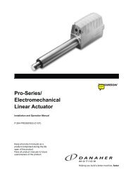 Pro-Series/ Electromechanical Linear Actuator - Hollin Applications