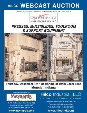 webcast auction hilco - Maynards Industries