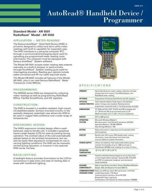 AutoRead® Handheld Device / Programmer - Sensus
