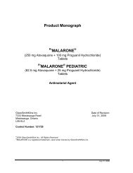 Product Monograph PrMALARONE ... - GlaxoSmithKline