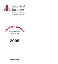 Roster 2005 - Colorado Appraisal Institute