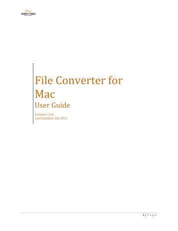 File Converter for Mac User Guide - Satmap
