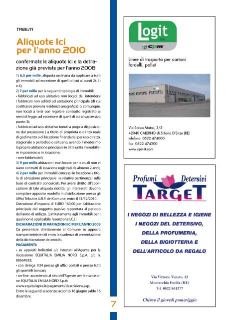 Notiziario Aprile 2010 - Comune di Montecchio Emilia