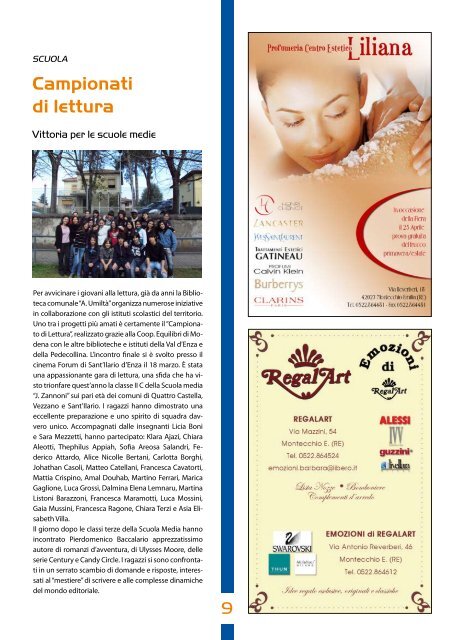 Notiziario Aprile 2010 - Comune di Montecchio Emilia
