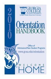 Orientation Book 2010 | Undergraduate Admissions | Georgia College