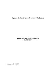 PrehÄ¾ad umeleckej Äinnosti za rok 2007 - VysokÃ¡ Å¡kola vÃ½tvarnÃ½ch ...