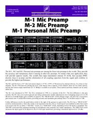 M-1 Mic Preamp M-2 Mic Preamp M-1 Personal Mic ... - John Hardy