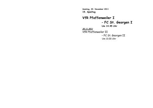 FC Denzlingen II - VfR Pfaffenweiler