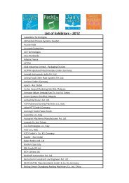 List of Exhibitors - International FoodTec India 2012