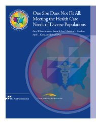 One Size Does Not Fit All: Meeting the Health ... - Joint Commission