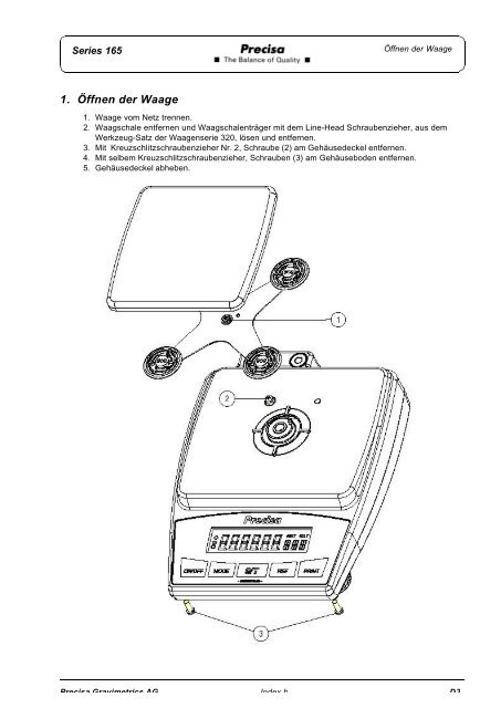 SERVICE MANUAL SERIES 165 - Precisa