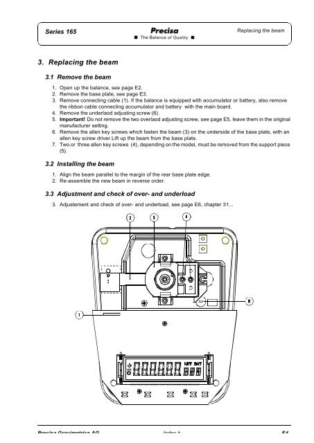 SERVICE MANUAL SERIES 165 - Precisa