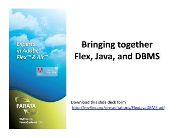 Bringing together Flex, Java, and DBMS - myflex.org