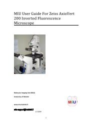 MIU User Guide For Zeiss AxioVert 200 Inverted Fluorescence ...