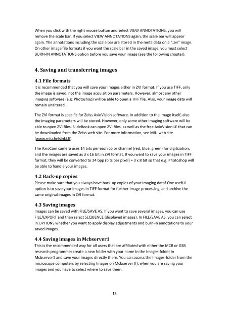 MIU User Guide For Zeiss AxioVert 200 Inverted Fluorescence ...