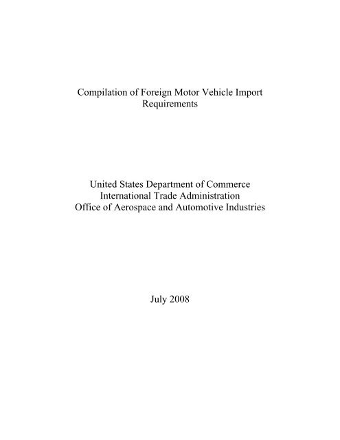 International Vehicle Importers >> Compilation Of Foreign Motor Vehicle Import Requirements Pdf International Vehicle Importers >> Compilation Of Foreign Motor Vehicle Import Requirements Pdf