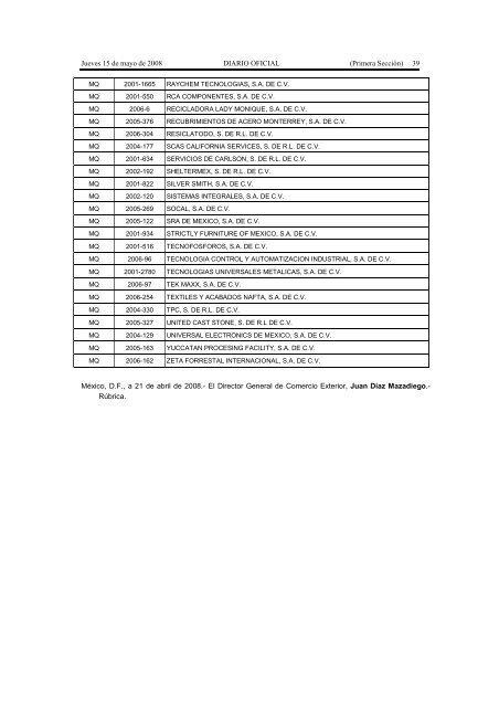 PROGRAMAS IMMEX CANCELADOS 15052008.pdf - Grupo FH