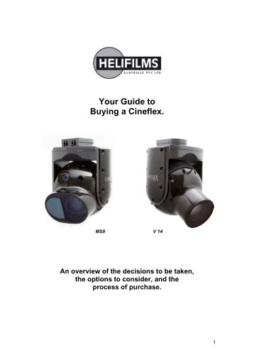 Your Guide to Buying a Cineflex. - Helifilms