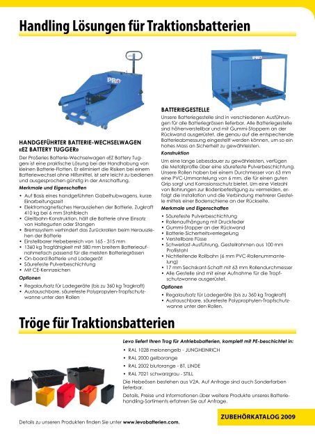 ZUBEHÖRKATALOG 2009 - LEVO Batterien AG