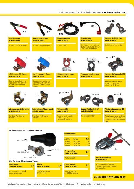 ZUBEHÖRKATALOG 2009 - LEVO Batterien AG