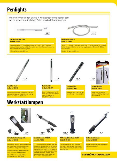 ZUBEHÖRKATALOG 2009 - LEVO Batterien AG