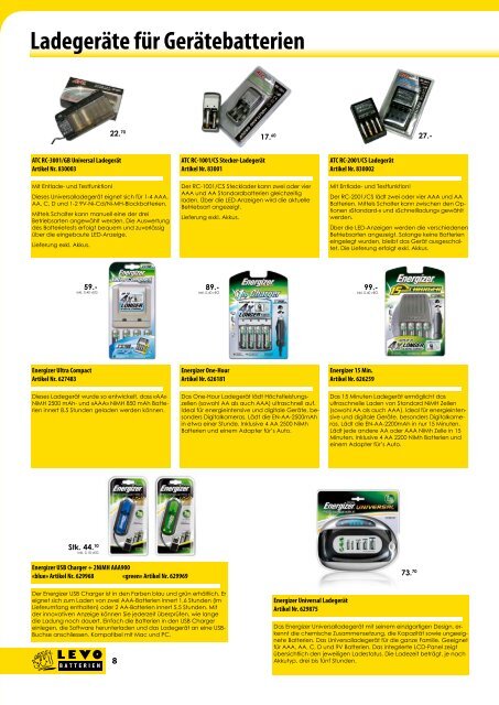 ZUBEHÖRKATALOG 2009 - LEVO Batterien AG