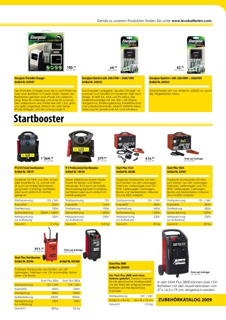 ZUBEHÖRKATALOG 2009 - LEVO Batterien AG