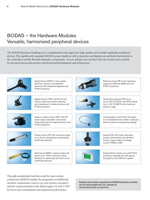 BODAS – Intelligent Electronics for Mobile Hydraulics - Bosch Rexroth