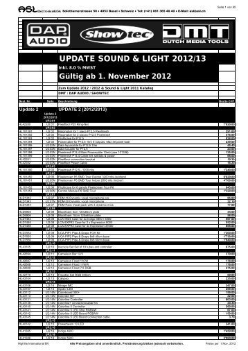 Katalog SOUND & LIGHT 2011