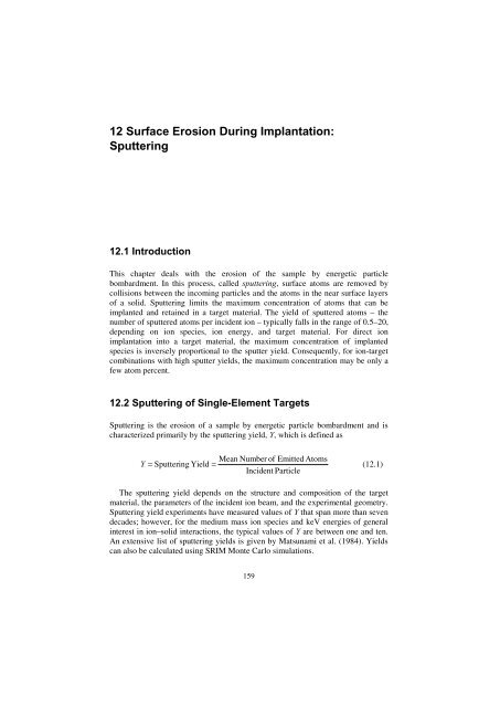 Ion Implantation and Synthesis of Materials - Studium