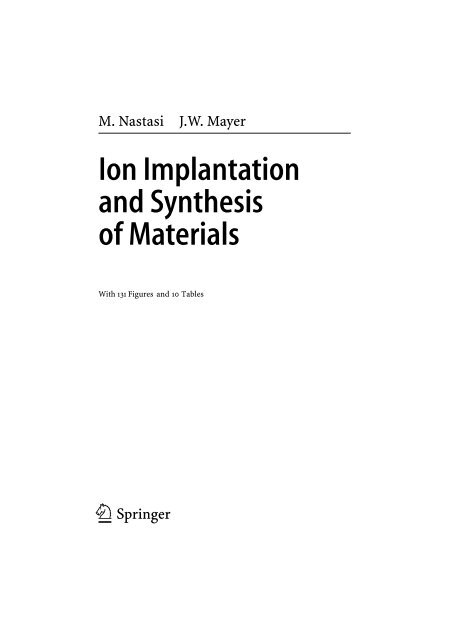 Ion Implantation and Synthesis of Materials - Studium