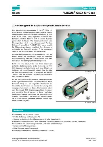 Datenblatt FLUXUS G80X für Gase