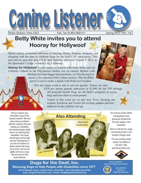 Spring 2012 - Issue #119 - Dogs for the Deaf, Inc.