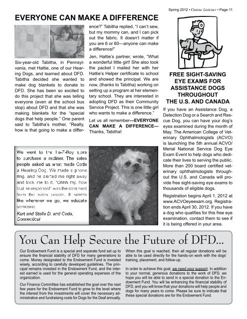 Spring 2012 - Issue #119 - Dogs for the Deaf, Inc.