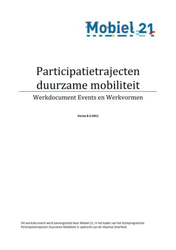 14 werkvormen en 23 participatie-events - Mobiel 21