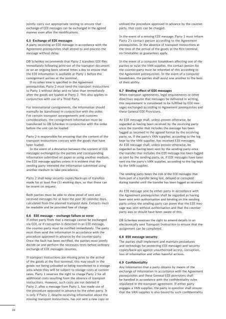 DB Schenker Terms and Conditions of Transport