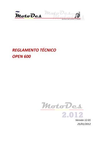 reglamento técnico open 600 2012