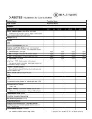 DIABETES â Guidelines for Care Checklist