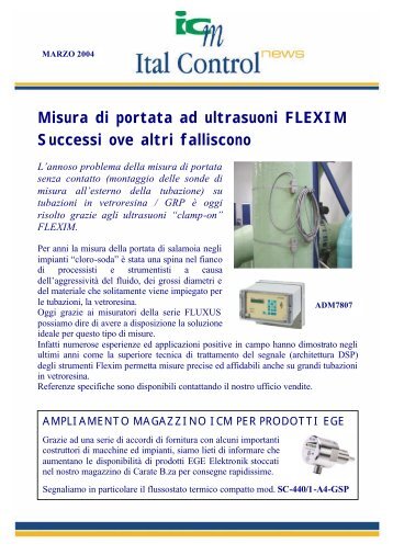Misura di portata ad ultrasuoni FLEXIM ... - Ital Control Meters