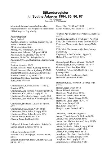 Larsen, Uffe Stikordsregister til Sydthy Årbøger 1984, 85, 86, 87.pdf